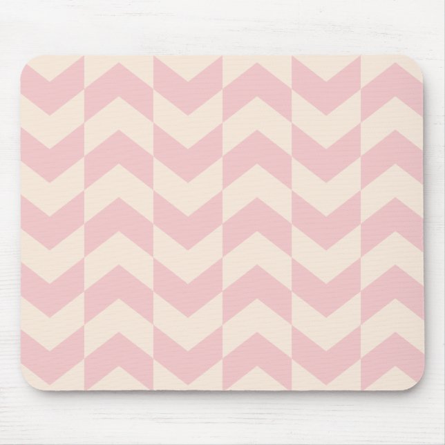 Herringbone Pattern Blush Pink Mousepad (Frente)