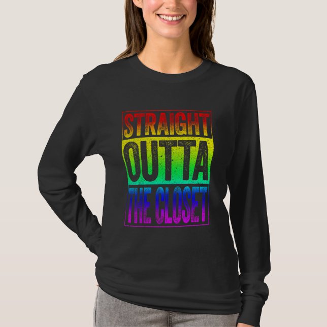 Hetero Fora Da Camisa De Camisa De Camisa Lgbt Do  (Frente)