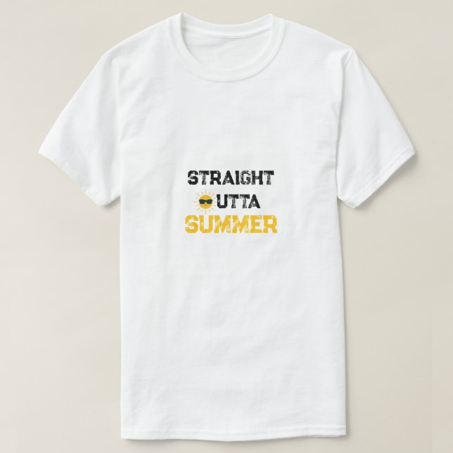 Hetero fora do verão Engraçado de volta à camiseta (Frente do Design)