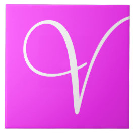 Hex ff33ff Número de cor Monograma Azulejo cerâmic