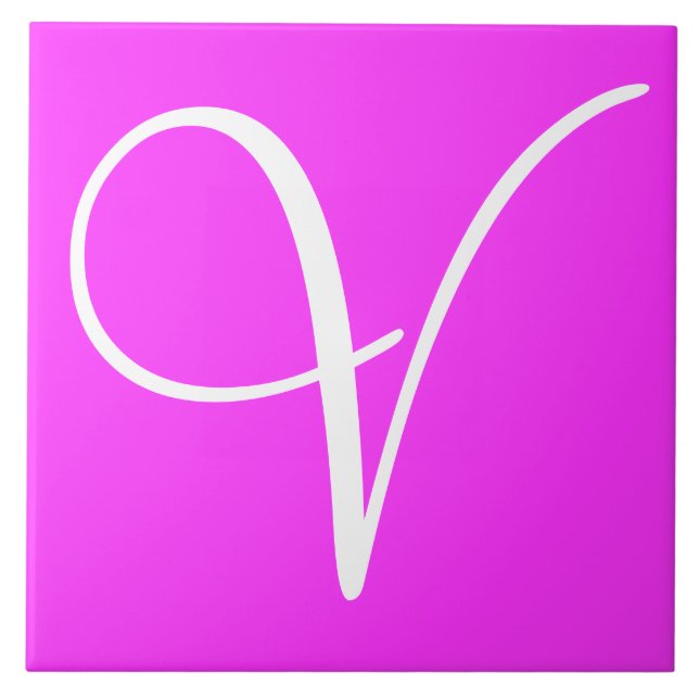 Hex ff33ff Número de cor Monograma Azulejo cerâmic (Frente)