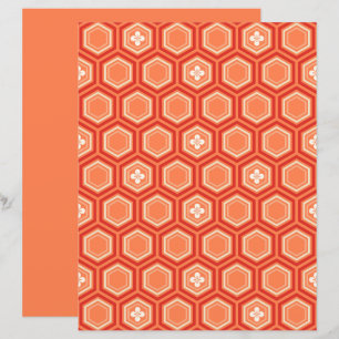 Hexagonal Kimono Impressão, Mandarin Orange