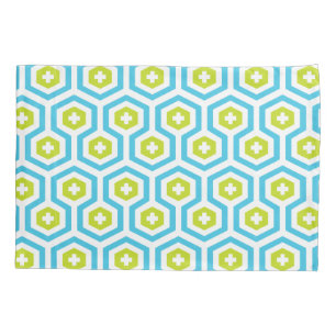 Hexágono do verde azul & teste padrão geométricos