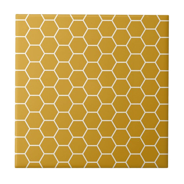 Hexágono geométrico amarelo Goldenrod Patte do (Frente)