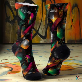 Hexágono vívido com Esmerald Gradiente e Magenta