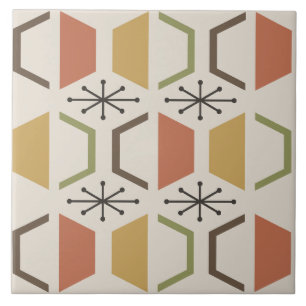 Hexágonos Modernos de meio século Multicolores