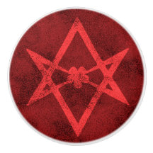 Hexagram Unicursal (vermelho Textured)