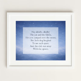 Hey Diddle Diddle Rima Infantil Impressão do Céu N