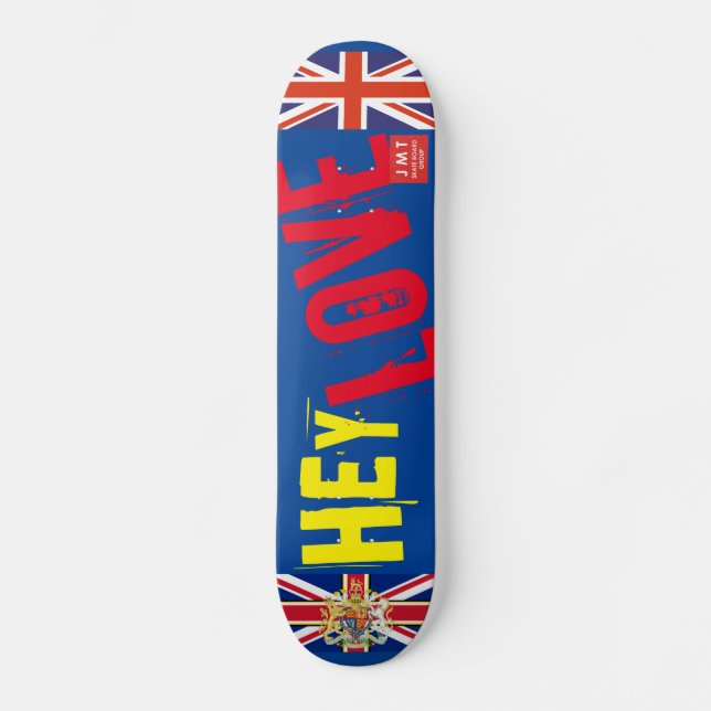 HEY LOVE OFFICIAL UK skateboard (Frente)
