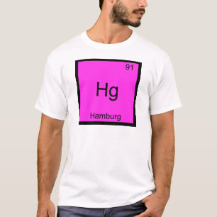 Hg - Hamburgo Camiseta Símbolo do Elemento Químico