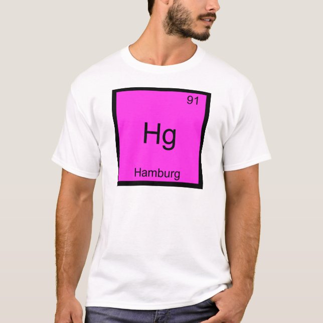 Hg - Hamburgo Camiseta Símbolo do Elemento Químico (Frente)