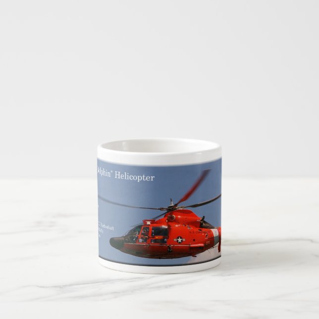 HH 65C Helicóptero do golfinho espresso caneca (Frente)