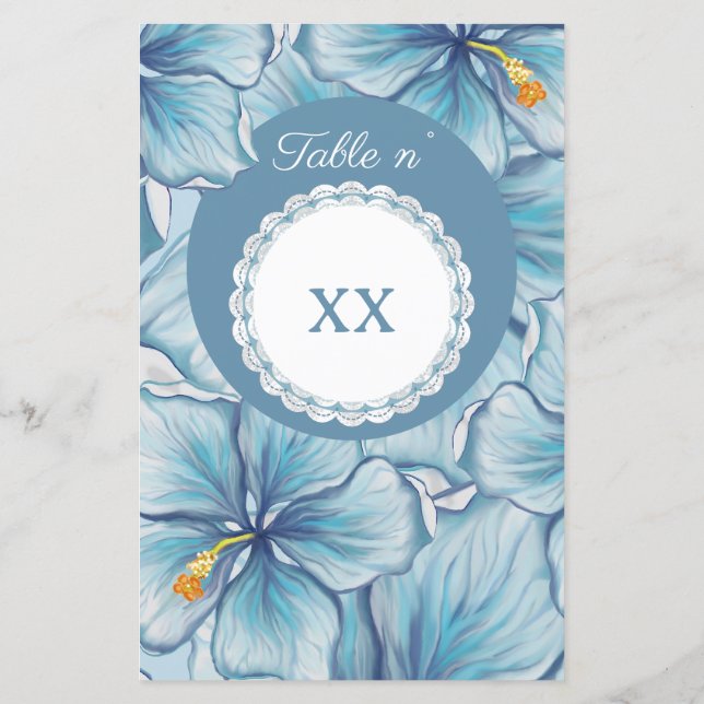 Hibisco & renda TURQUESA (Verso)