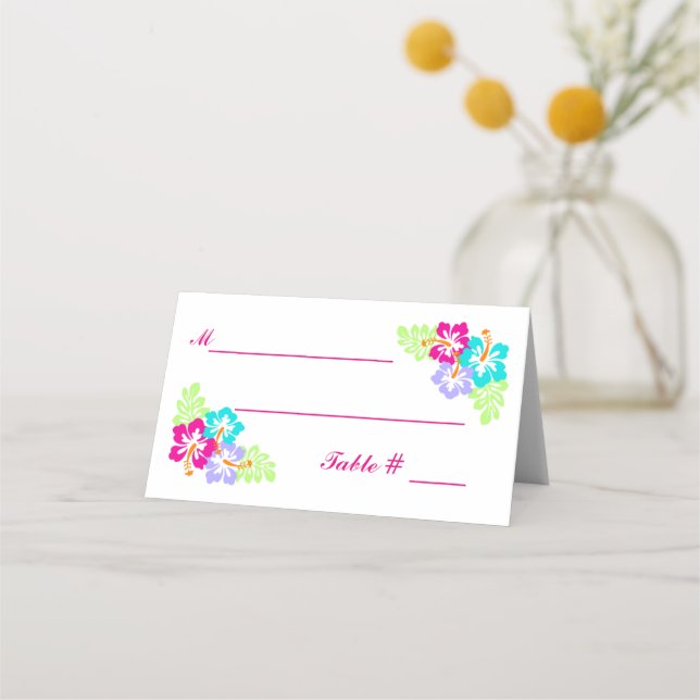 Hibisco tropical - Cartões de Escolta (Frente)