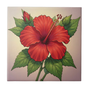 Hibisco Vermelho Tropical Ousado