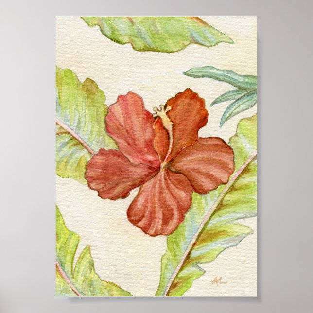 Hibiscus Art Impressão 5x7 (Frente)