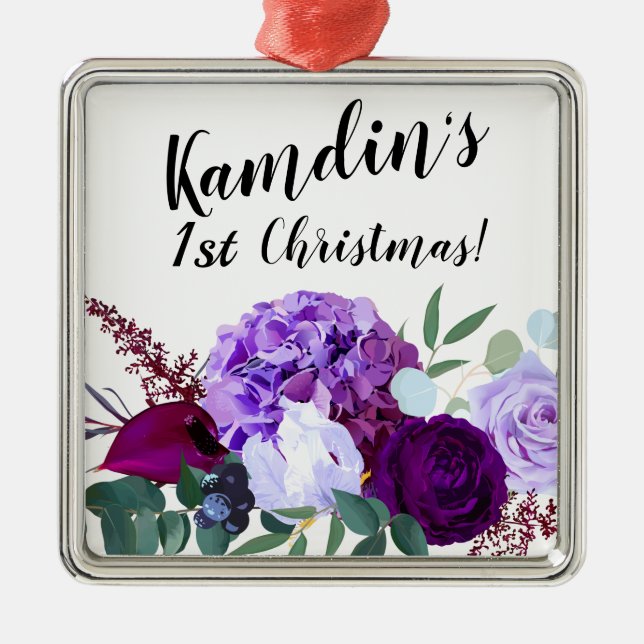 Hibiscus da Lavanda de Ornamento XMAS Personalizad (Frente)
