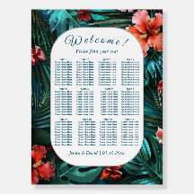Hibiscus Dream Tropical Weding Seating Conselho