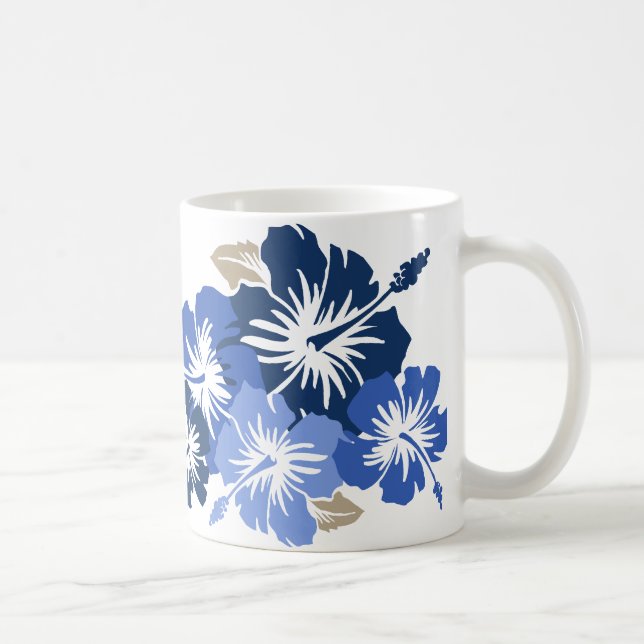 "Hibiscus épico" na caneca azul (Direita)