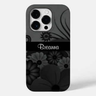 Hibiscus Floral Negro Negro Elegante