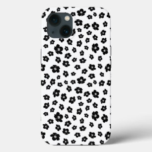 Hibiscus Floral Preto e Branco