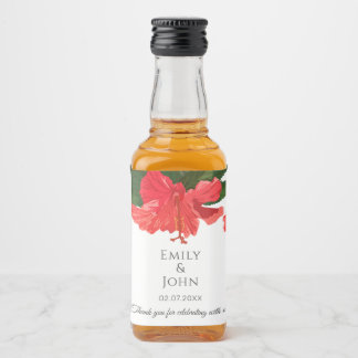 Hibiscus flower Mini Liquor Bottle Labels