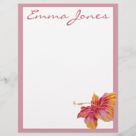 Hibiscus Flower Personalizada Letterhead