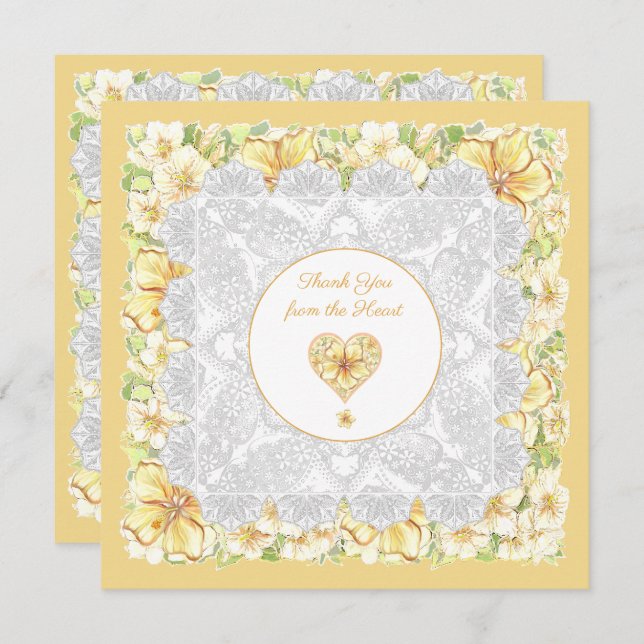 Hibiscus & lace AMARELO (Frente/Verso)