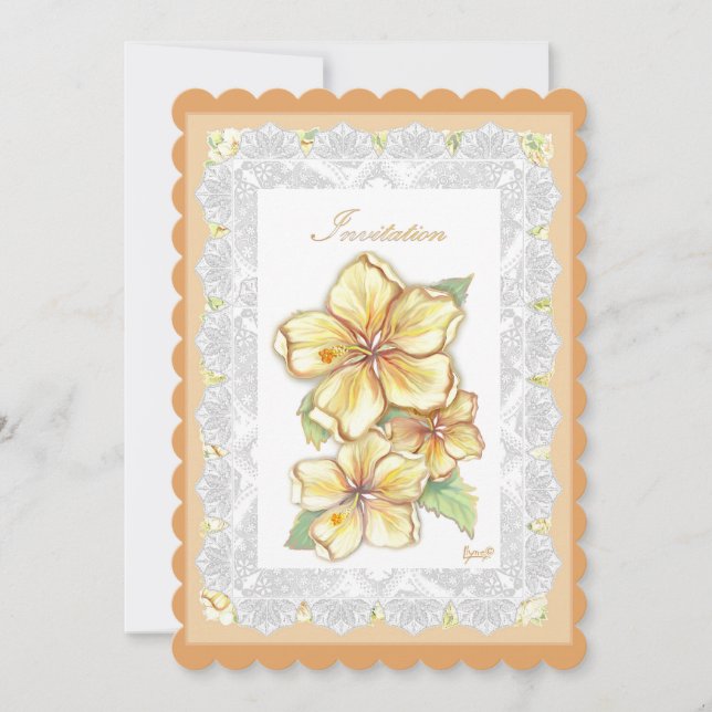 Hibiscus & lace AMARELO (Frente)