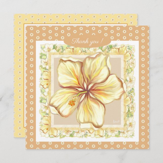 Hibiscus & lace AMARELO (Frente/Verso)