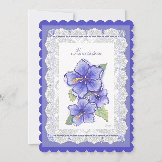 Hibiscus & lace BLUE (Frente)