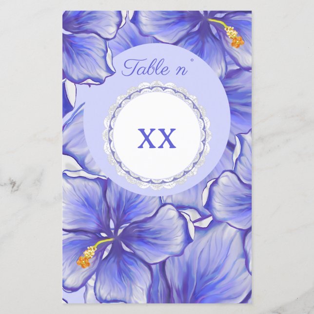Hibiscus & lace BLUE (Verso)
