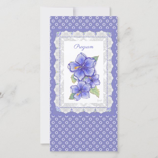 Hibiscus & lace BLUE (Verso)