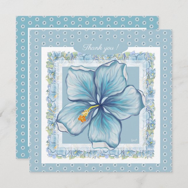 Hibiscus & lace TURQUOISE (Frente/Verso)