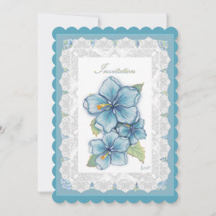 Hibiscus & lace TURQUOISE