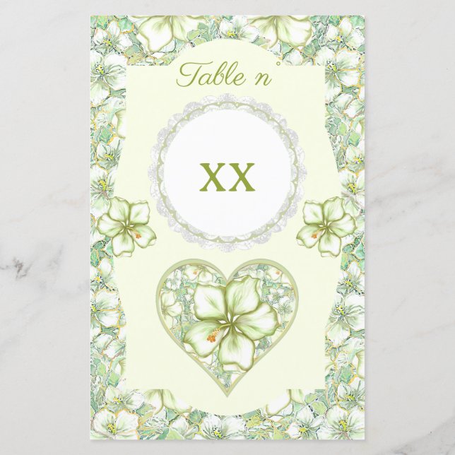 Hibiscus & lace WHITE (Verso)