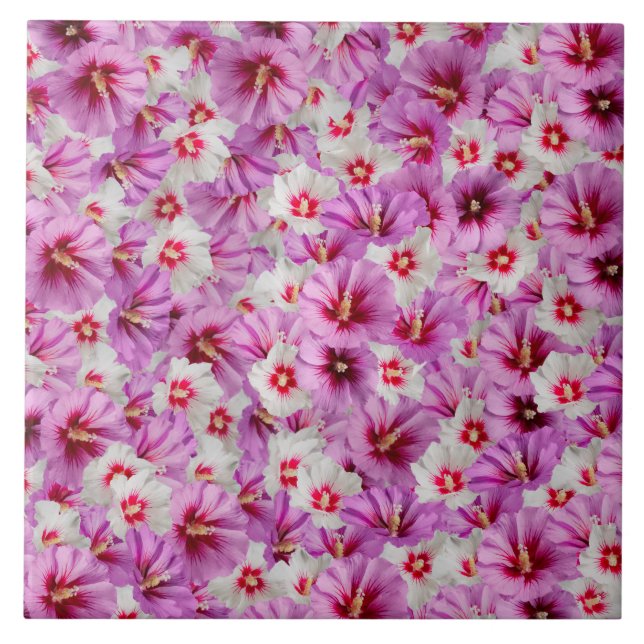 Hibiscus - Padrão Chinês de Flor Rosa (Frente)