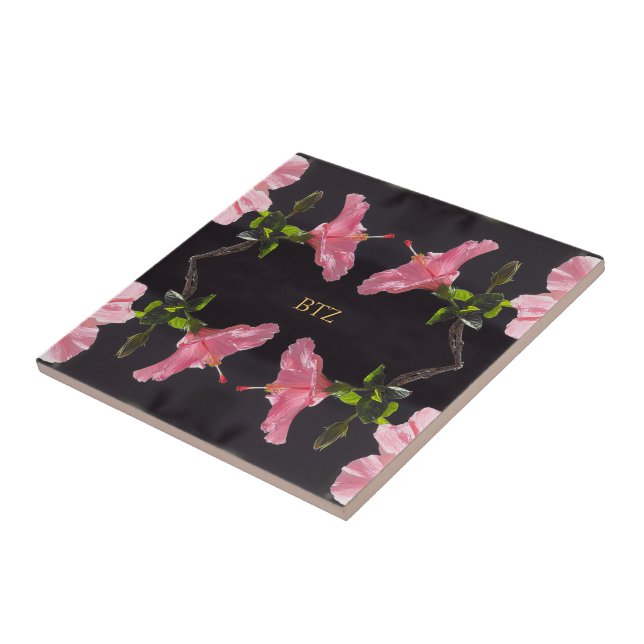 Hibiscus rosa em preto (Lateral)