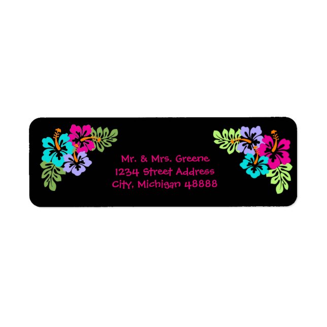 Hibiscus Tropical - Etiqueta de Endereço de Devolu (Frente)