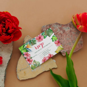 Hibiscus tropical Luau havaiano RSVP das folhas
