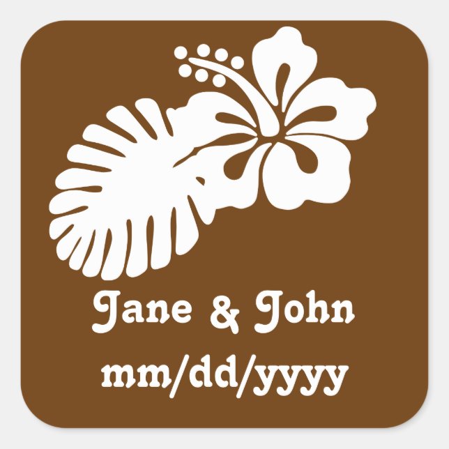 Hibiscus tropical no adesivo de chocolate (Frente)