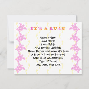 Hibiscus Turtle Luau Convite de festas