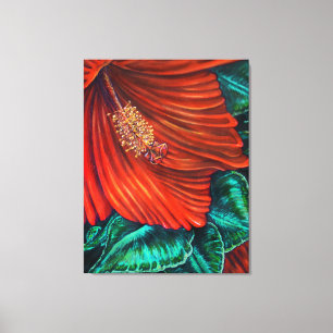 Hibiscus vermelho - impressão das canvas