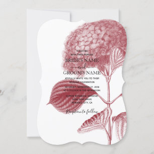 Hídrangea Convite para Casamento Elegante Burgund