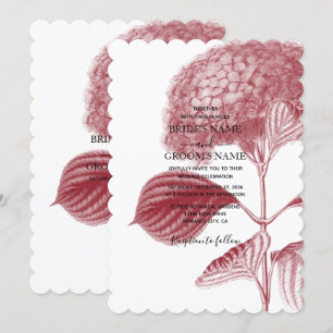 Hídrangea Convite para Casamento Elegante Burgundy