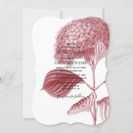 Hídrangea Convite para Casamento Elegante Burgundy