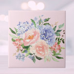 Hidrangea Peônia Floral Primavera Rosa Azul Aquare<br><div class="desc">Traga a beleza da primavera para o seu espaço com nosso azulejo cerâmico Hidrangea Peônia Floral Primavera Rosa Azul Aquarela. Perfeito para entusiastas de flores e natureza!</div>