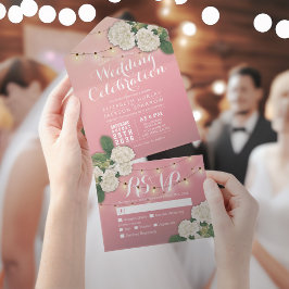 Hídrangeas Elegante A String Luz Rosa A RSVP De Ca