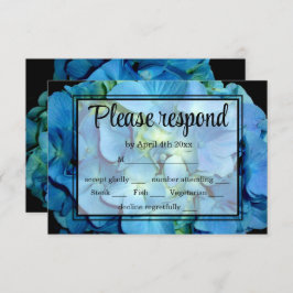 Hídrangeas florais azuis Elegante, RSVP rosa azul