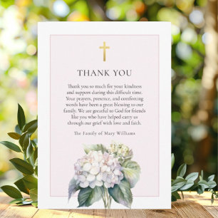 Hídrangia Floral Cartões de agradecimentos Funeral